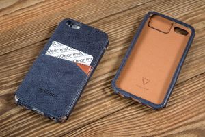 moVear Skórzane Etui Wsuwka na iPhone 6 / 6s moVear backCover J, Granatowe, Niebieskie Standard 5