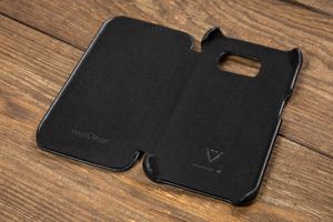 moVear moVear flipSide S+ etui do Samsung Galaxy S6 edge | 100% Czarna Skóra Standard 5