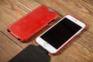 moVear Skórzane Etui iPhone 6 6s MOVEAR klapka w dół czerwone skóra vintage Standard 7