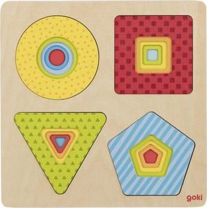 Goki Drewniane Puzzle geometryczne geometria kształtów - dla dzieci, pomoce montessori uniw 2