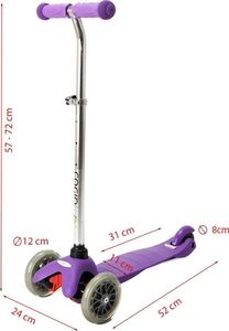 Hulajnoga Cogio Kids Italy HULAJNOGA MODEL MINI 3 KOŁOWA COGIO KIDS ITALY H1 FIOLETOWA uniwersalny 11