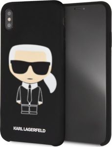 Karl Lagerfeld Karl Lagerfeld KLHCI65SLFKBK iPhone Xs Max hardcase czarny/black Silicone Iconic uniwersalny 1