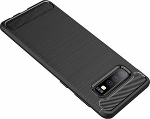 Hurtel Carbon Case elastyczne etui pokrowiec Samsung Galaxy S10 Plus czarny uniwersalny 4
