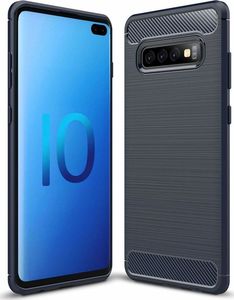 Hurtel Carbon Case elastyczne etui pokrowiec Samsung Galaxy S10 Plus niebieski uniwersalny 1