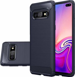 Hurtel Carbon Case elastyczne etui pokrowiec Samsung Galaxy S10 Plus niebieski uniwersalny 2