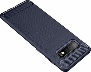 Hurtel Carbon Case elastyczne etui pokrowiec Samsung Galaxy S10 Plus niebieski uniwersalny 4