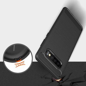 Hurtel Carbon Case elastyczne etui pokrowiec Samsung Galaxy S10 Plus niebieski uniwersalny 10
