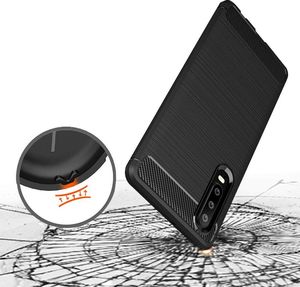 Hurtel Carbon Case elastyczne etui pokrowiec Huawei P30 czarny uniwersalny 2