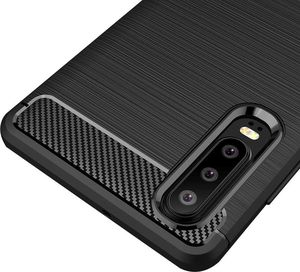 Hurtel Carbon Case elastyczne etui pokrowiec Huawei P30 czarny uniwersalny 4