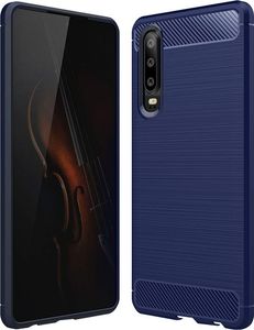 Hurtel Carbon Case elastyczne etui pokrowiec Huawei P30 niebieski uniwersalny 1