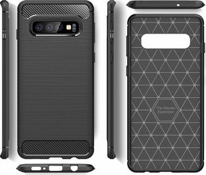 Hurtel Carbon Case elastyczne etui pokrowiec Samsung Galaxy S10 czarny uniwersalny 2
