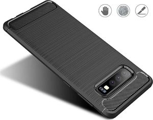 Hurtel Carbon Case elastyczne etui pokrowiec Samsung Galaxy S10 czarny uniwersalny 3