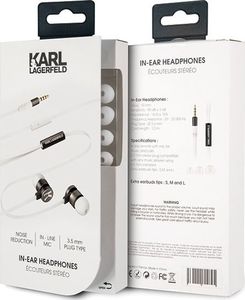 Słuchawki Karl Lagerfeld Karl Lagerfeld słuchawki KLEPWIWH biało-czarny/white&black 3,5mm uniwersalny 3