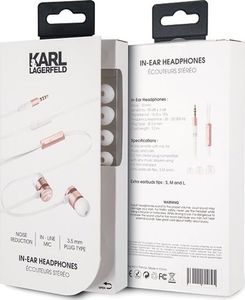 Słuchawki Karl Lagerfeld Karl Lagerfeld słuchawki KLEPWIRG różowo-złoty/rosegold 3,5mm uniwersalny 3
