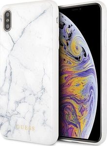 Guess Guess GUHCI65HYMAWH iPhone Xs Max biały/white Marble uniwersalny 1