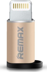 Adapter USB Remax Lightning - microUSB Złoty 1