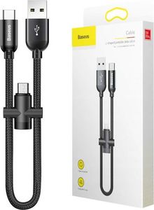 Kabel USB Baseus Baseus kabel 2w1 U-Shaped USB-C micro USB 2.4A czarny uniwersalny 2