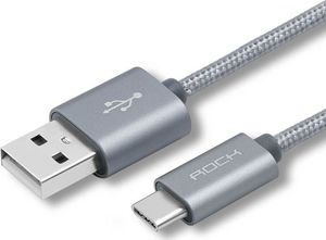 Kabel USB Rock Space USB-A - USB-C 1 m Szary (457) 1