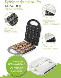 Adler AD 3039 wypiekacz do orzeszków 8