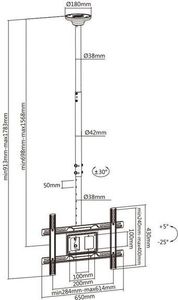 Maclean Uchwyt sufitowy MC-803 23'' - 100'' 3