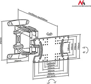 Maclean Uchwyt ścienny MC-804 32'' - 65'' 3