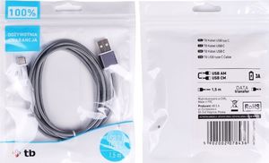 Kabel USB TB Print USB-A - USB-C 1.5 m Szary (AKTBXKUCSBA150S) 2