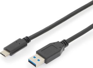 Kabel USB Digitus USB-A - USB-C 1 m Czarny (AK-300146-010-S) 1