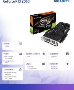 Karta graficzna Gigabyte GeForce RTX 2060 Windforce OC 6GB GDDR6 (GV-N2060WF2OC-6GD 2.0) 3