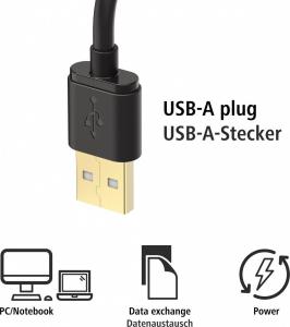 Kabel USB Hama USB-A - microUSB + USB-C 1 m Czarny (178327) 4