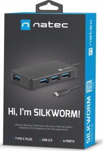 HUB USB Natec SILKWORM 4x USB-A 3.0 (NHU-1343) 3