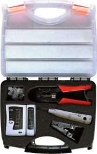 Alantec Zestaw narzędzi instalatorskich w walizce (tester, nóż LSA, zaciskarka, stripper, wtyki RJ45) -NI038 1