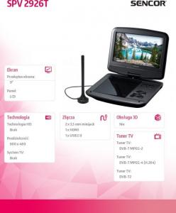 Odtwarzacz przenośny Sencor SPV 7926T,DVB-T MPEG4 2