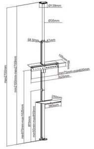 Techly Uchwyt sufitowo-podłogowy ICA-TR32 37'' - 70'' 8