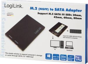 Kieszeń LogiLink M.2 SATA SSD - 2.5" Adapter (AD0019) 5