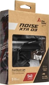 MacTronic Lampa przednia Mactronic NOISE XTR 03, 540 lm, ładowalna, zestaw uniwersalny 7