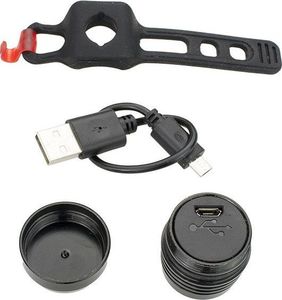 XC Light Lampa tylna XC-183R USB 1 Led 10 lm aluminiowa czarna 2