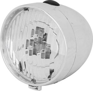 XC Light Lampa przednia-764B Retro 3 diody LED, zasilane 3x AAA, srebrna 1