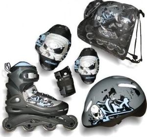 Rolki Mechanics Zestaw 117C rekreacyjne regulowane czarne r. 30-33 2