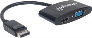 Adapter AV Manhattan DisplayPort - HDMI - D-Sub (VGA) czarny (152587) 2
