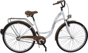 BikeLand Rower miejski Vintage 28" łabędź biało-brązowy - bez koszyka uniwersalny 1