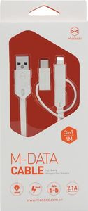 Kabel USB Mcdodo CA-1090 (USB - Lightning, Micro USB, USB typu C ; 1m; kolor biały) 1