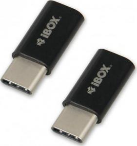 Adapter USB iBOX USB-C - microUSB Czarny  (IAMCS2) 1
