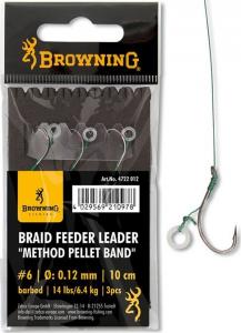 Browning #6 Braid Feeder Leader Method Pellet Band brazowy 6,4kg,14lbs 0,12mm 10cm 3szt (4722012) 1
