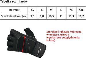 Vivo Rękawice kulturystyczne 1094 czarne r. S 2
