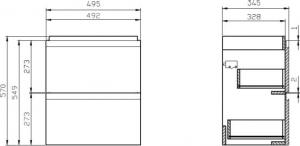Cersanit Szafka podumywalkowa Moduo 50cm biały (S929-006) 2