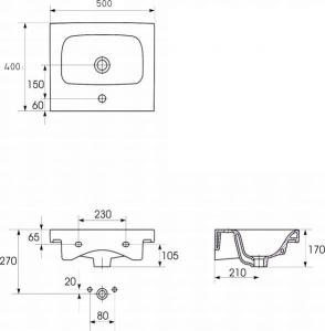 Umywalka Cersanit Moduo 50cm (K116-009-ECO) 5