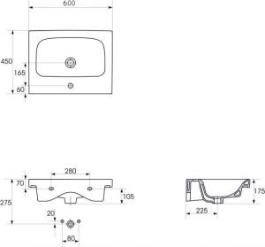 Umywalka Cersanit Moduo 60cm (K116-011-ECO) 3
