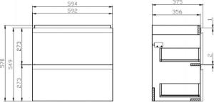 Cersanit Moduo Slim 59.5 cm szary (S801-226) 2