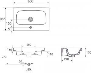 Cersanit Moduo Slim 59.5 cm szary (S801-226) 3