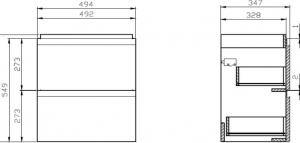 Cersanit Moduo 50 cm szary (S801-228) 2